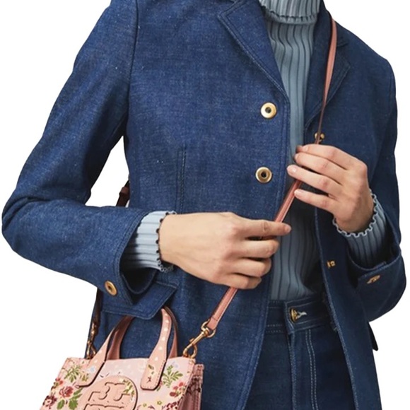 Tory Burch Ella Printed Micro Tote in Sugar Berry - Picture 3 of 4